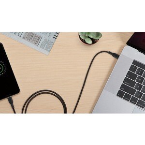 BOOSTCHARG Braided USB-C to C Cable 2 Meter SnC Up to 60W Black