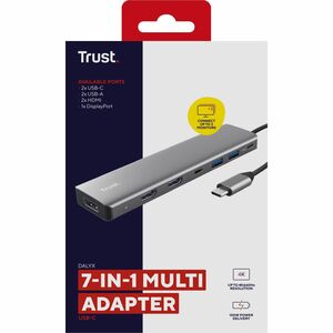 Trust Dalyx USB-Typ C Docking Station für Tastatur, Maus, Festplatte, Notebook, Monitor - Ladefunktion - 3 Unterstützte Di