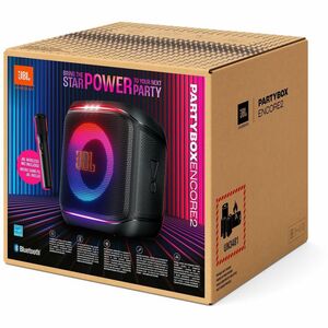 JBL Partybox Encore Portable Bluetooth Speaker System - 100 W RMS - Black - 40 Hz to 20 kHz - Battery Rechargeable - USB - 1
