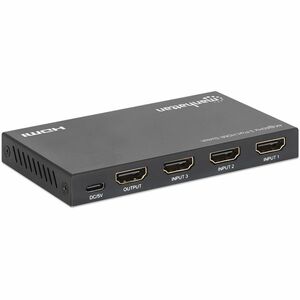 Manhattan Audio/Video Switchbox - Cable - 3840 x 2160 - 4K, 4K UHD - 1080p - 3 Input Device - 1 Display - TV, Projector - 