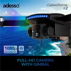 Adesso Drone with 1080P FVP Camera and Remote Controller - 14+ Age - 2.40 GHz - 0.25 Hour Run Time - 262.47 ft Operating R