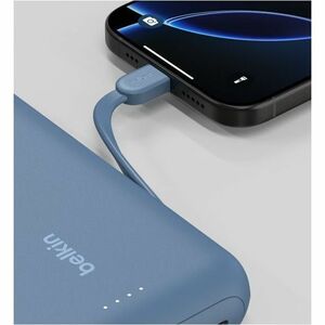 Belkin BoostCharge Power Bank - Blue - For Smartphone, iPhone, iPad mini, iPad Pro - 2 x Type-C 30W, 1 x Type-A 30W - 2000