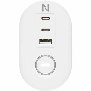 Neomounts DS22-840WH6 Desk socket with clamp and USB-C and USB-A ports - rapid charging. Cable length: 1.4 m, Placement su