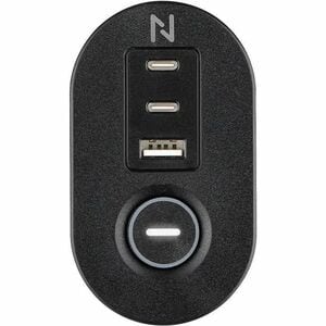 Neomounts DS22-840BL6 Desk socket with clamp and USB-C and USB-A ports - Quick charge. Cable length: 1.4 m, Placement supp