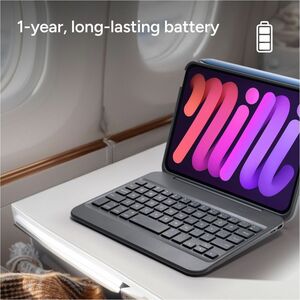 ZAGG Slim Book Keyboard/Cover Case Apple iPad mini (6th Generation), iPad mini (7th Generation) Tablet - Wear Resistant, T