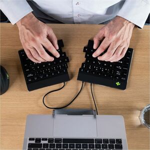 R-Go Split Break Tastatur - Kabel Konnektivität - USB-Typ C Schnittstelle - Englisch (US) - QWERTY Layout - Schwarz - Sche