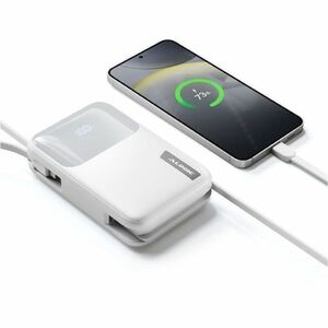 Alogic Tandem+ Power Bank - White - For Smartphone, Lightning Device, Earbud, Tablet PC, Smartwatch, USB Type C Device, US