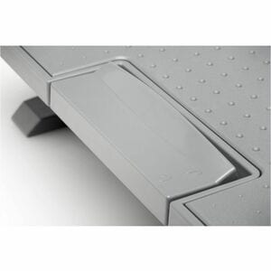 Kensington SoleMate Pro Footrest - Grey - 1 Box - 90 mm - 120 mm Adjustable Height - 18° Tilt - Fabric, Acrylonitrile Buta