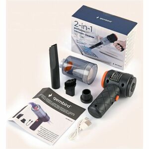 Aspirapolvere portatile Gembird CK-MVC-01 - Nero - Pennello, Filtro - Batteria, Alimentazione CC - Batteria ricaricabile -