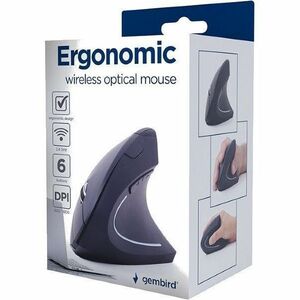 Mouse Gembird - Radiofrequenza - USB - Ottico - 6 Pulsante(i) - Nero - Wireless - 10 m - 2,40 GHz - 1600 dpi - Destro - 2 