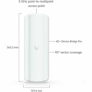 Ubiquiti UDB-Pro Single Band Wi-Fi 5 IEEE 802.11a/n/ac 400 Mbit/s Wireless Bridge - 5 GHz - Internal - MIMO Technology - 1