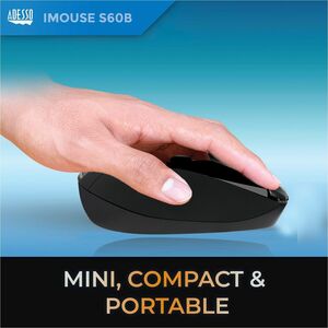 Adesso iMouse S60B Mouse - Radio Frequency - USB - Optical - 6 Button(s) - Black - Wireless - 9.14 m - 2.40 GHz - 1600 dpi