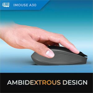 Adesso iMouse A30B Mouse - Radio Frequency - USB Type A - Optical - Black - Wireless - 9.14 m - 2.40 GHz - 1200 dpi - Scro