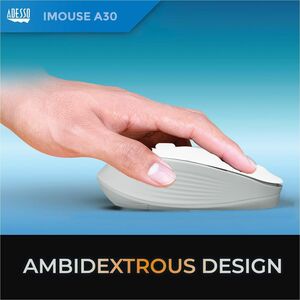 Adesso iMouse A30W Mouse - Radio Frequency - USB Type A - Optical - 4 Button(s) - White - Wireless - 9.14 m - 2.40 GHz - 1
