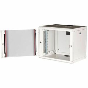 Roline 9U Wandmontierbar Geschlossener Schrank Rackschrank für Networking370 mm Rack Depth - Hellgrau - Glas, Stahl, Blech