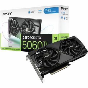 PNY NVIDIA GeForce RTX 5060 Ti Grafikkarte - 8 GB GDDR7 - 2,69 GHz Boost-Taktfrequenz - 128 Bit Busbreite - PCI Express - 
