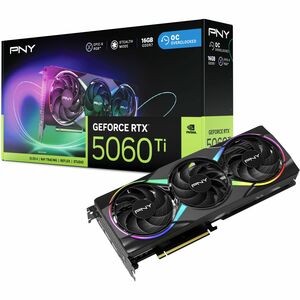 PNY NVIDIA GeForce RTX 5060 Ti Graphic Card - 16 GB GDDR7 - 2.69 GHz Boost Clock - 128 bit Bus Width - PCI Express - Displ