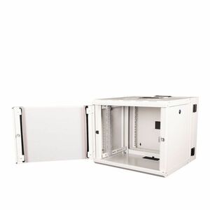 Roline 9U Wall Mountable Enclosed Cabinet Rack Cabinet for Networking450 mm Rack Depth - Light Grey - Glass, Steel, Sheet 
