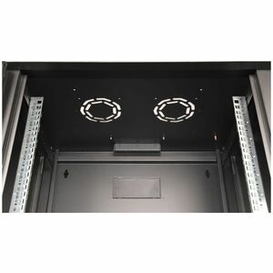 Roline 12U Wall Mountable Enclosed Cabinet Rack Cabinet for Network Equipment370 mm Rack Depth - Jet Black - Rubber, Sheet
