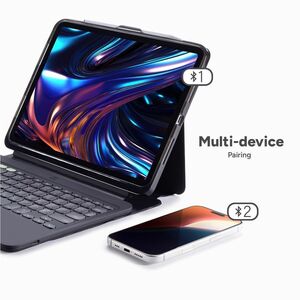 ZAGG Pro Keys 2 Tastatur/Cover (Folie) für 33 cm (13 Zoll) Apple iPad Pro 13 (2024) Tablet - Englisch Tastatur - Schwarz -