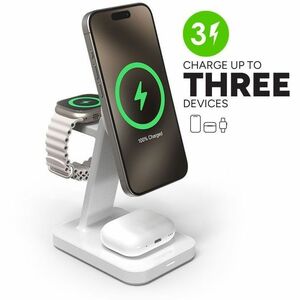 mophie snap+ Induktionsladegerät - Weiß - für Qi2-fähiges Gerät, Smartwatch, iPhone, AirPod, Smartphone, MagSafe-fähiges G