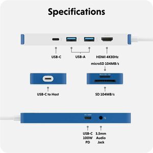 Targus HyperDrive Flex HD4102BUGL USB Type C Docking Station for Desktop PC, Hard Drive, Keyboard, Notebook, Tablet PC, Mo