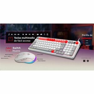 Combo Gamer Balam Rush 2 en 1 Alámbrico Squad Conquest KG515 / Teclado + Mouse / USB 2.0 / Mouse Óptico + 7200 DPI + Tecla