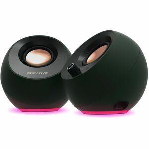 Creative Pebble Pro 2.0 Bluetooth Speaker System - 10 W RMS - Black - Desktop - 1