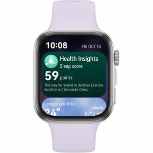 Huawei WATCH FIT 4 Smart Watch - 43 mm Case Height - 9.30 mm Case Thickness - 38 mm Case Width - Purple Band Color - Alumi