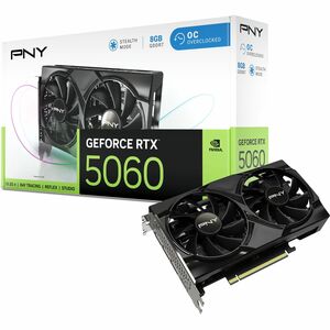PNY NVIDIA GeForce RTX 5060 Grafikkarte - 8 GB GDDR7 - Gesamthöhe - 7680 x 4320 - 2,28 GHz Core - 2,54 GHz Boost-Taktfrequ