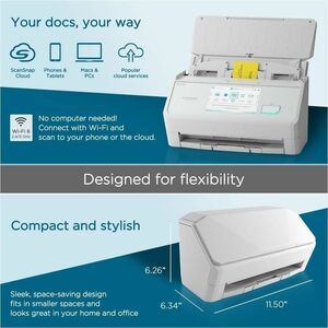Ricoh ScanSnap iX2500 Large Format ADF/Manual Feed Scanner - 600 dpi Optical - White - 45 ppm (Mono) - 45 ppm (Color) - Co