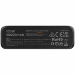 Origin Power Bank - Silver - For Notebook, Netbook - Lithium Ion (Li-Ion) - 20000 mAh - USB Type-C Connector - 2 x USB - S