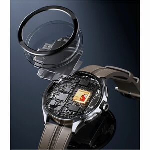 WATCH 2 PRO-BT CASE-STRAP SILVER CASE-BROWN LEATHER STRAP