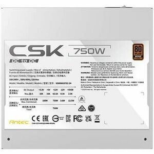 Système d'alimentation Antec X5000A537XC-24 - 750 W - Blanc - Interne - 120V, 230 V Entrée - 3.3 V, 5 V, 12 V, -12 V, 5 V 
