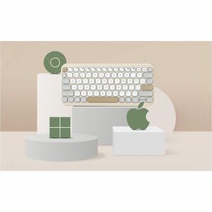 Asus Marshmallow KW100-OM-CP Keyboard - Wireless Connectivity - Oat Milk - Scissors Keyswitch - Bluetooth - 5 - 10 m (393.