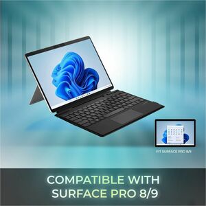 Adesso Bluetooth keyboard for Microsoft Surface Pro X 8/9/10/11 - Aluminum Body - 0.3" Height x 8.9" Width x 11.4" Depth