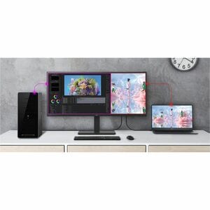 LG 34BA85QE-B 34" (86.4 cm) Class Webcam UWQHD Curved Screen LED Monitor - 21:9 - Textured Black - 34" (86.4 cm) Viewable 