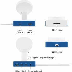 Hyper HyperDrive HD8100BUGL USB Type C Docking Station for Monitor, Smartphone, Earphone, Notebook, Tablet PC, Hard Drive,