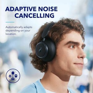 soundcore Space Q45 Wired/Wireless Over-the-head Stereo Headset - Black - Binaural - Circumaural - Bluetooth - Noise Cance