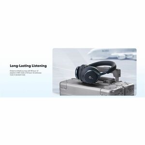soundcore Space One Wired/Wireless Over-the-head Stereo Headset - Jet Black - Binaural - Circumaural - 1493.5 cm - Bluetoo