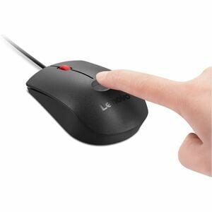 Souris Lenovo Pleine taille - USB Type A - Optique - 3 Bouton(s) - Noir, Rouge - Câble - 2000 dpi - Roulettes avec frein -