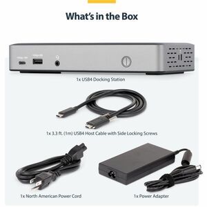 StarTech.com Triple-Monitor USB4 Docking Station, 4K 60Hz HDMI or DisplayPort, 6x USB Hub, 2.5GbE, 100W Charging, Driverle