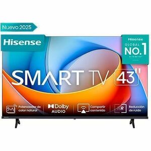 Pantalla Hisense de 43 puldadas LED, VIDAA TV, native refresh 60Hz, FHD, 1920*1080, Alexa/Google Smart Home/Airplay/Apple 