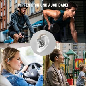 4smarts SkyBuds True Wireless Ohrhörer, Offenes Design, Ohrbügel, Über das Ohr Stereo Ohrhörerset - Beige, Schwarz - Siri,