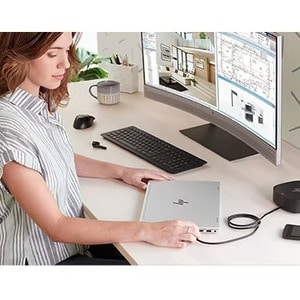 HP USB Type C Docking Station for Notebook - Black - 3 Displays Supported - 4K, 2.5K - 4096 x 2160, 1920 x 1200 - 6 x USB 