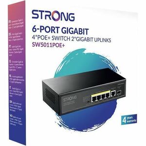 SWITCH POE UPLINK 100 WATT DI ALIMENTAZIONE POE 4 PORTE GIGABI