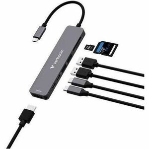 Docking station Verbatim USB Type-C per Fotocamera - Compatibilita carica - Lettore schede di memoria - SD, microSD - 4K @