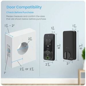 Lockly Visage Zeno Series Facial Recognition Deadbolt (Matte Black) - Built-In Wi-Fi - Keyless Entry - Facial Recognition 