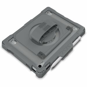 Shield Extreme-X2-H con correa de mano giratoria para iPad 10 de 10,9" (2022) (bisel negro-funda gris)