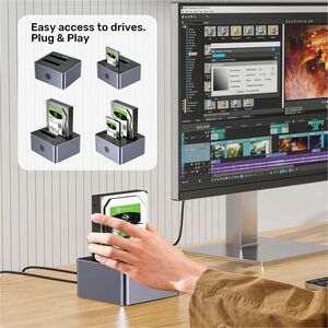 Unitek Y-3026GY01-UK Drive Dock SATA/600 - USB 3.0 Type B Host Interface - UASP Support - Space Gray - 1 x HDD Supported -